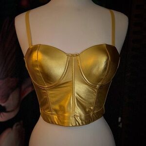 Metallic Gold Bustier - Women Intimates & Sleepwear